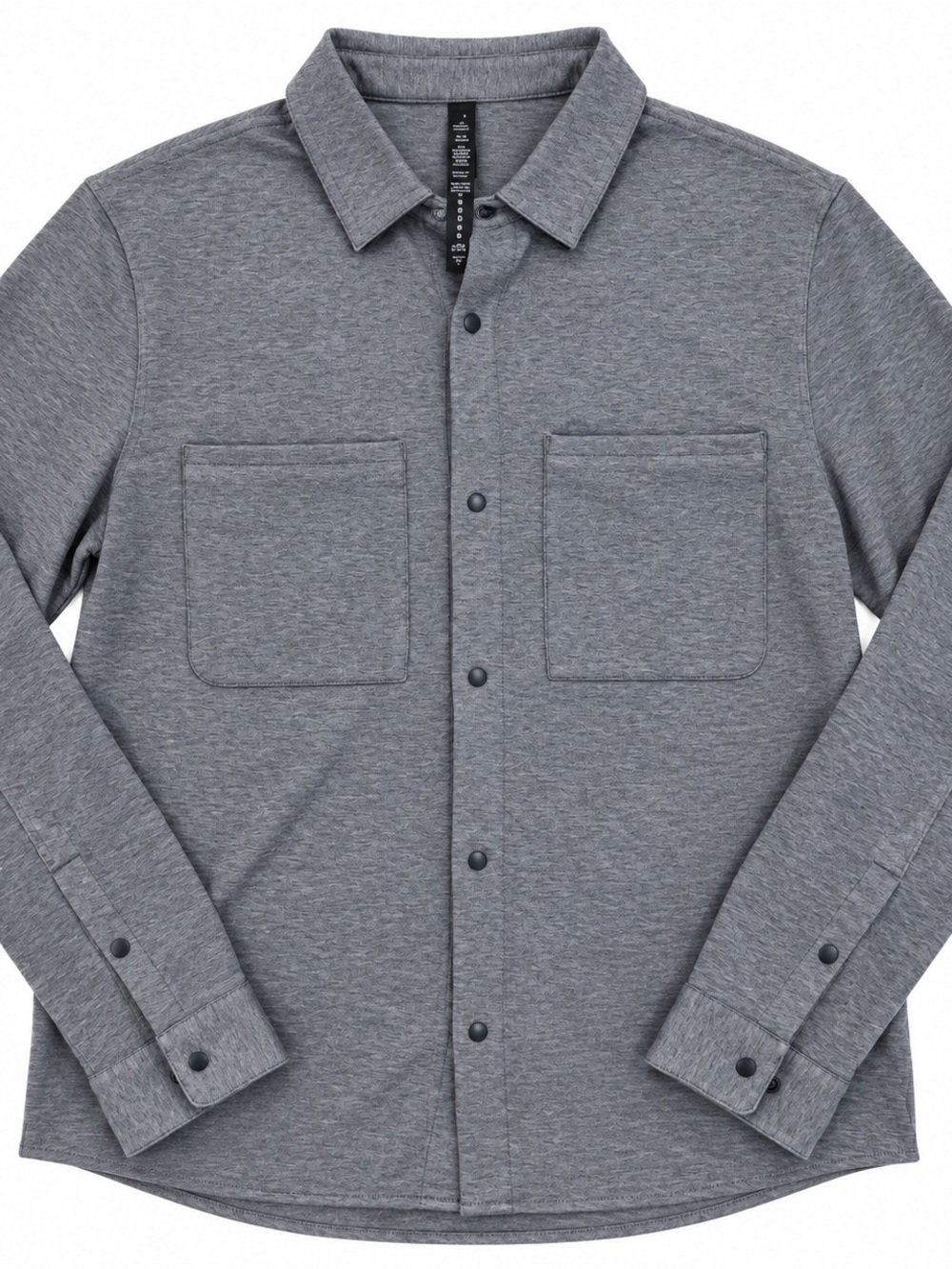 lululemon athletica Men's Heather Blue Button-Front Casual Shirt
